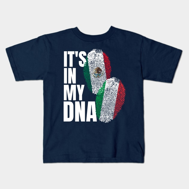 Mexican Plus Italian Mix DNA Flag Heritage Gift Kids T-Shirt by Just Rep It!!